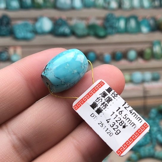 绿松石未镶嵌珠宝奇石桶珠