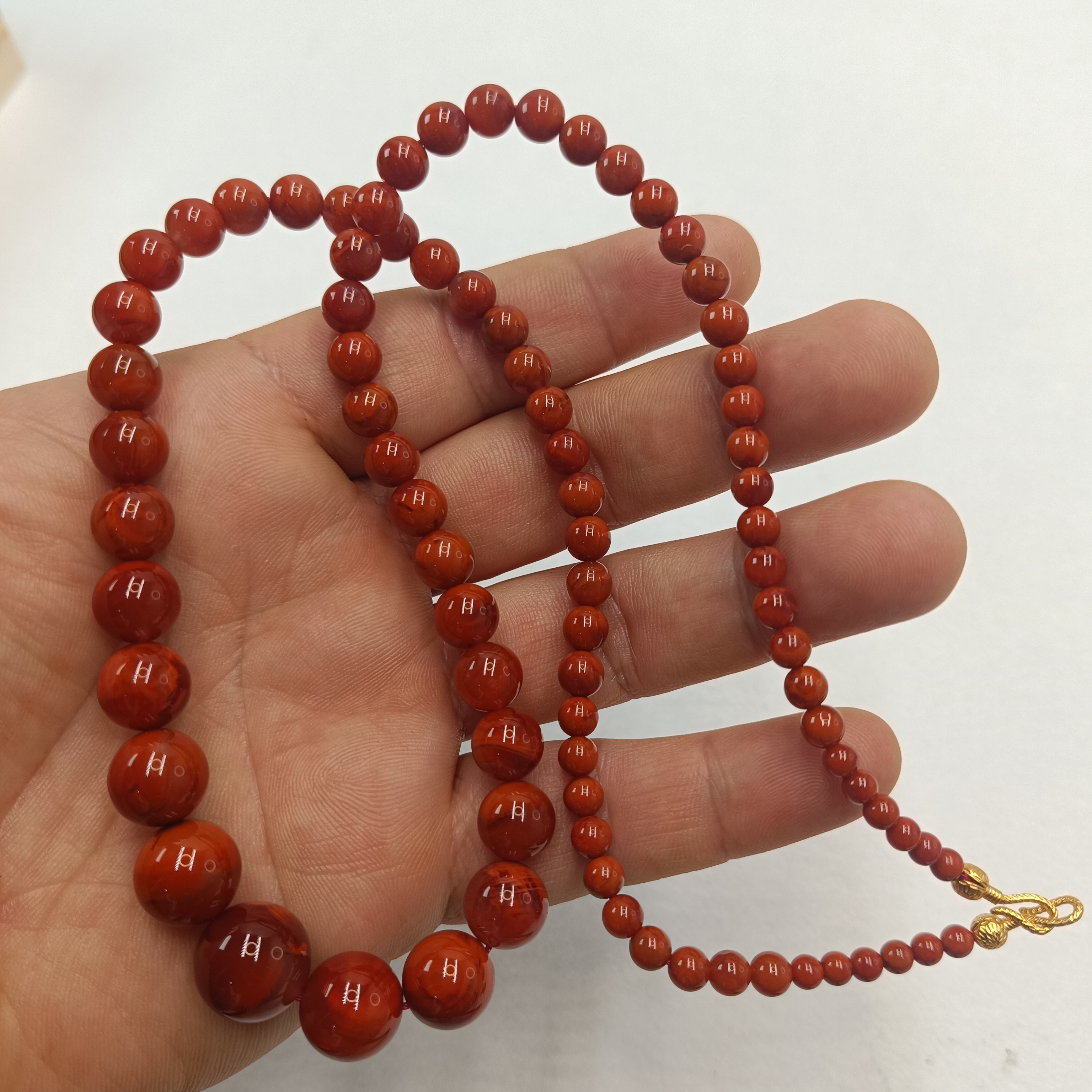 女款圆珠南红项链