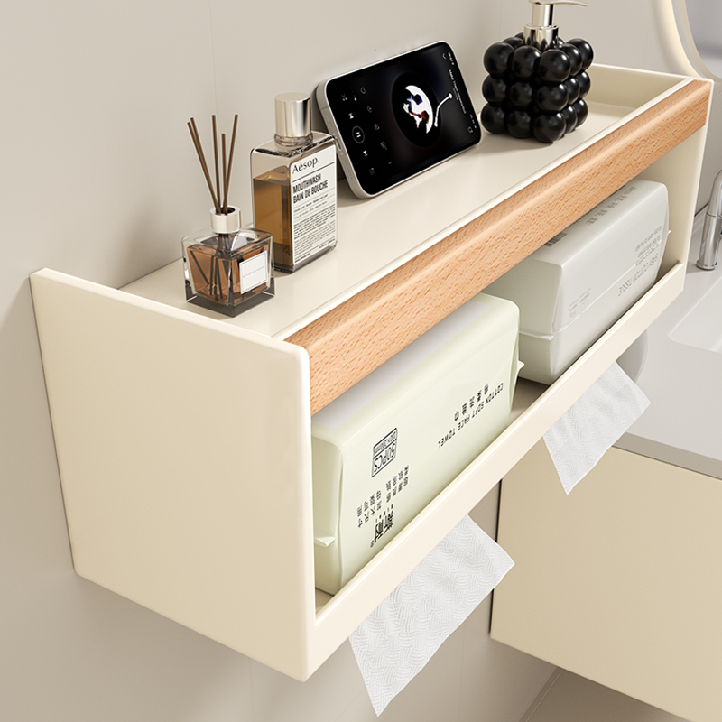 原木奶油风纸巾盒酒店卫生间厕所洗手间厕纸抽纸架免浴室毛巾架