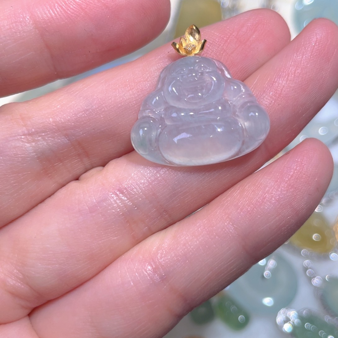 翡翠颈饰18K金镶嵌翡翠