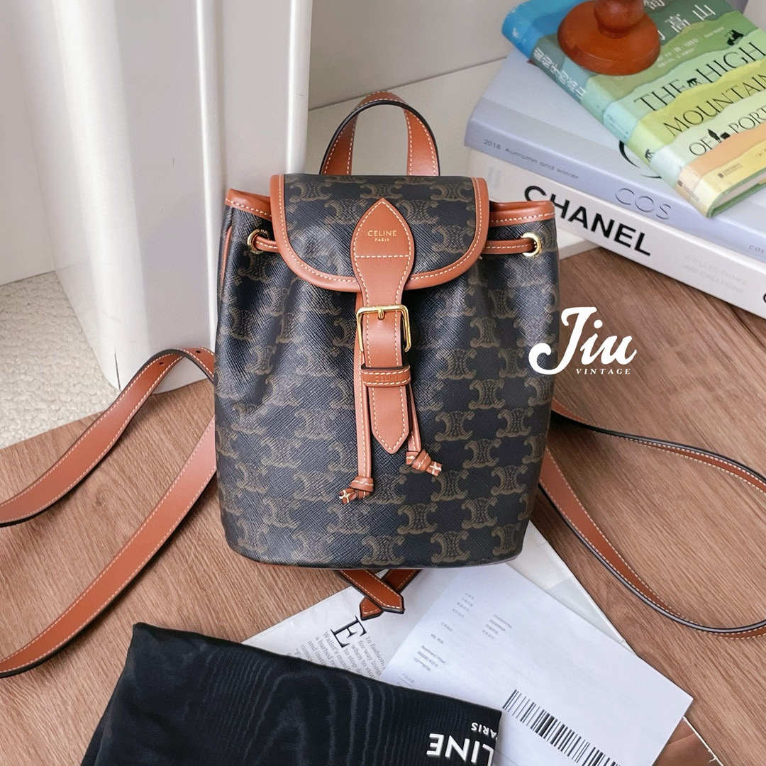 99新 Celine/思琳 老花凯旋门mini双肩包 JM3A-0400