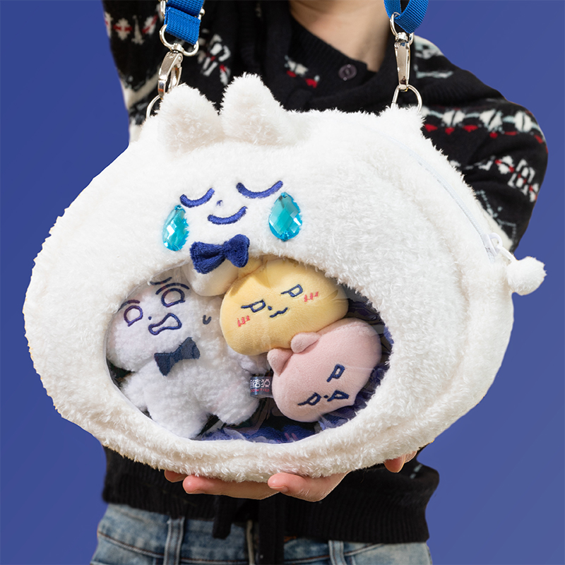 领结猫原创毛绒痛包斜挎包吧唧挂件展示包单肩包潮玩礼物