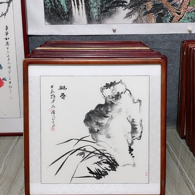 【闪购商品】国画书画作品带框65×65厘米