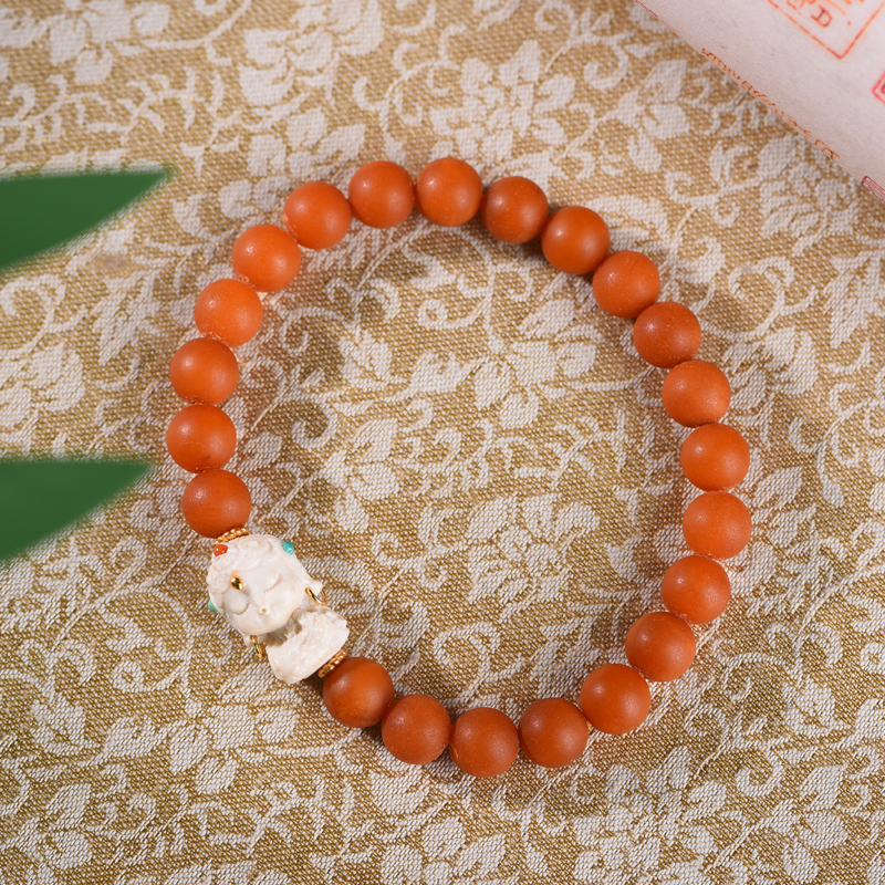 蜜蜡老蜡手串单圈手串简约设计度母轻奢珠宝