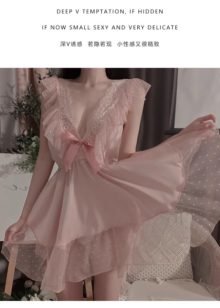 【甜心】性感纯欲蕾丝新款睡衣女士战袍优雅气质内衣诱惑火辣丝滑