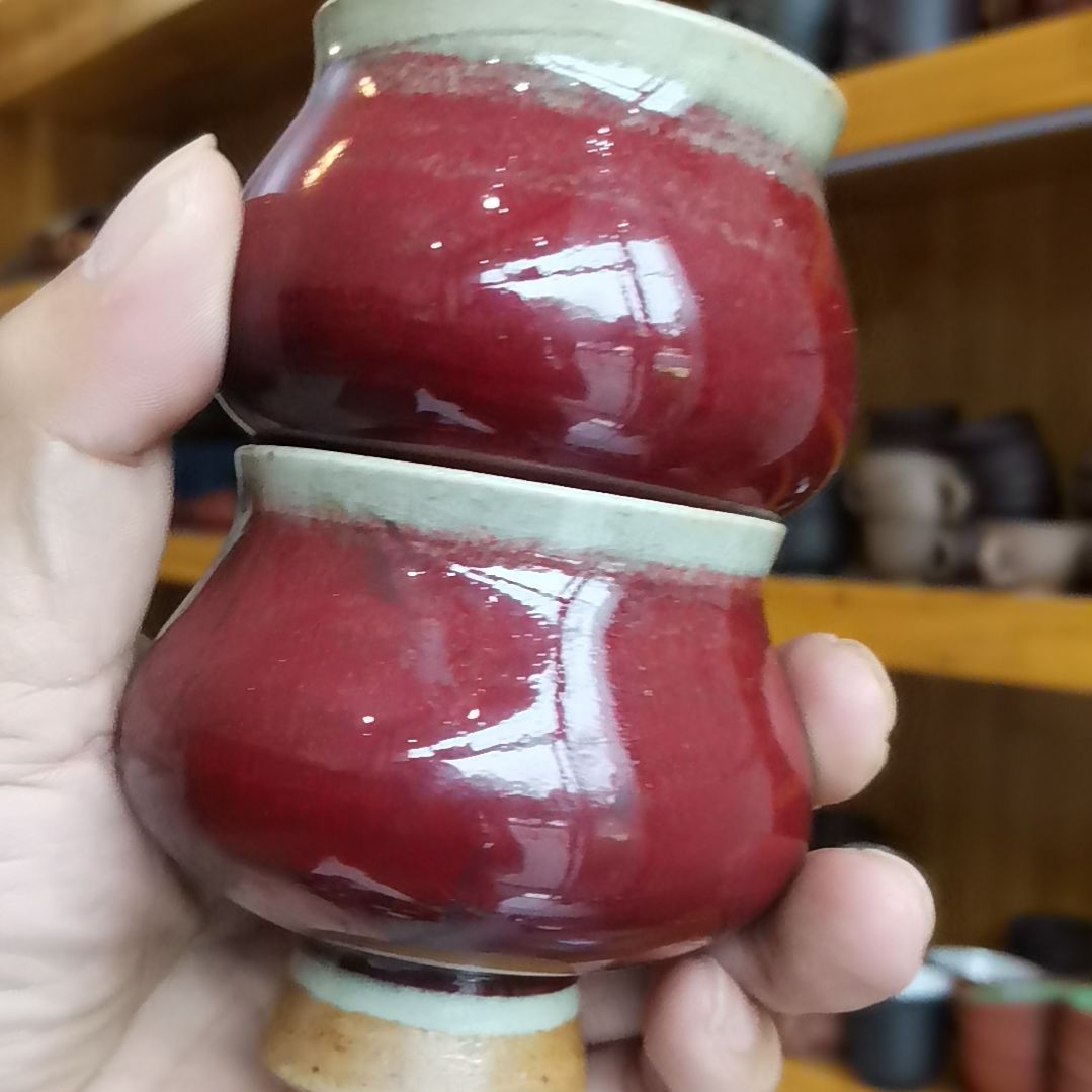 茶杯紫砂瑕疵郎红杯