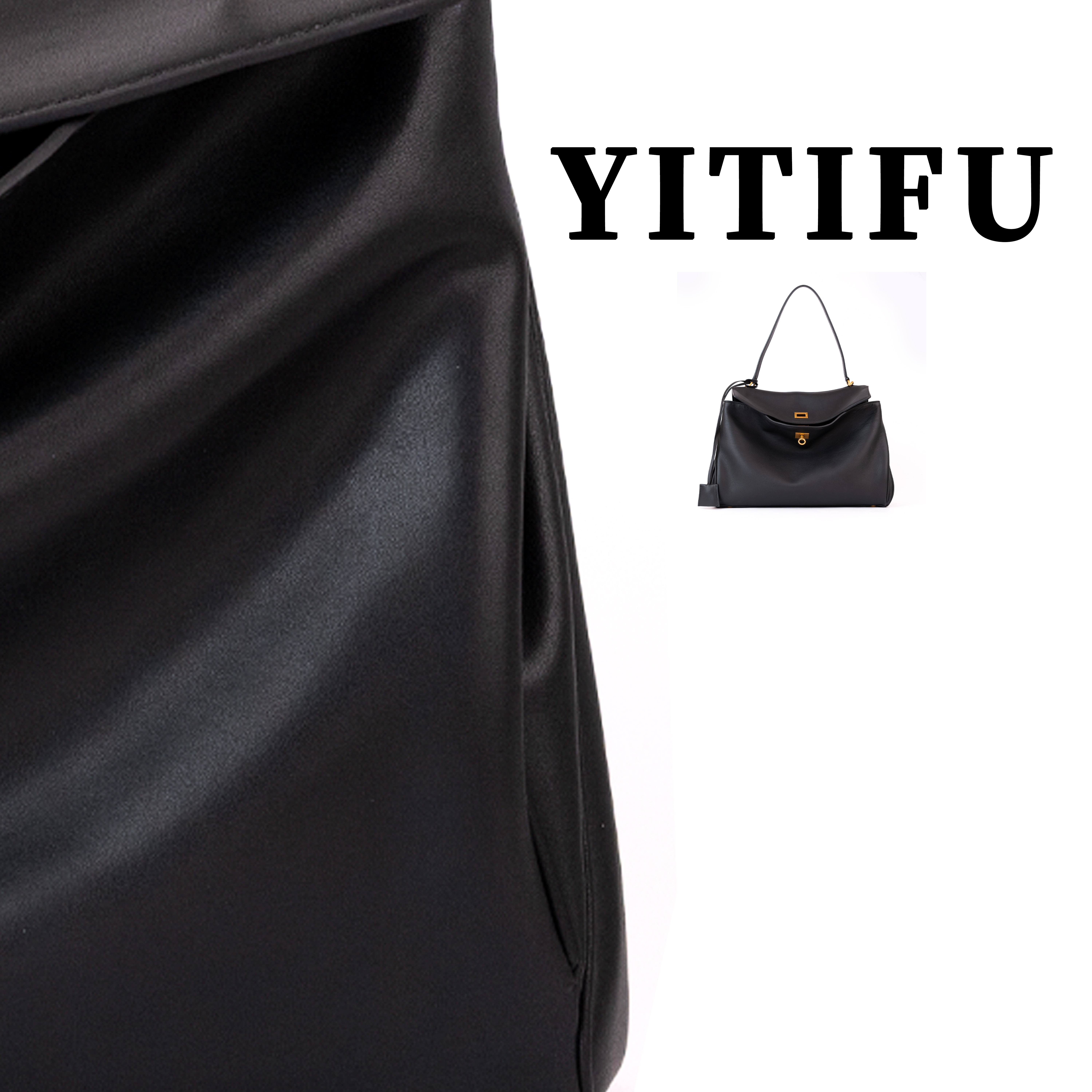 【顶版】小牛皮托特手提包黑金真皮头层牛皮慵懒风包轻奢新年