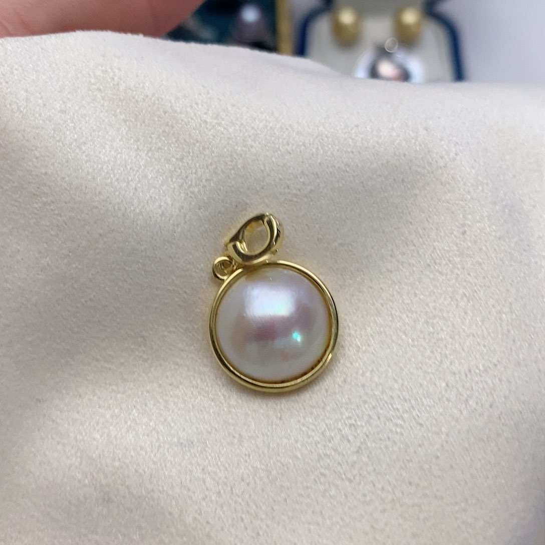 【闪购商品】拼合珍珠（马贝珠）颈饰银S925镶嵌50