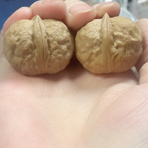 文玩核桃把件西王元宝带彩36