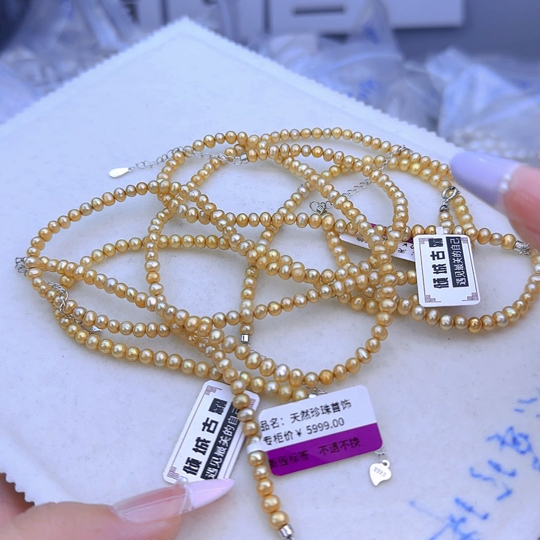 银S925镶嵌项链定制2淡水珍珠