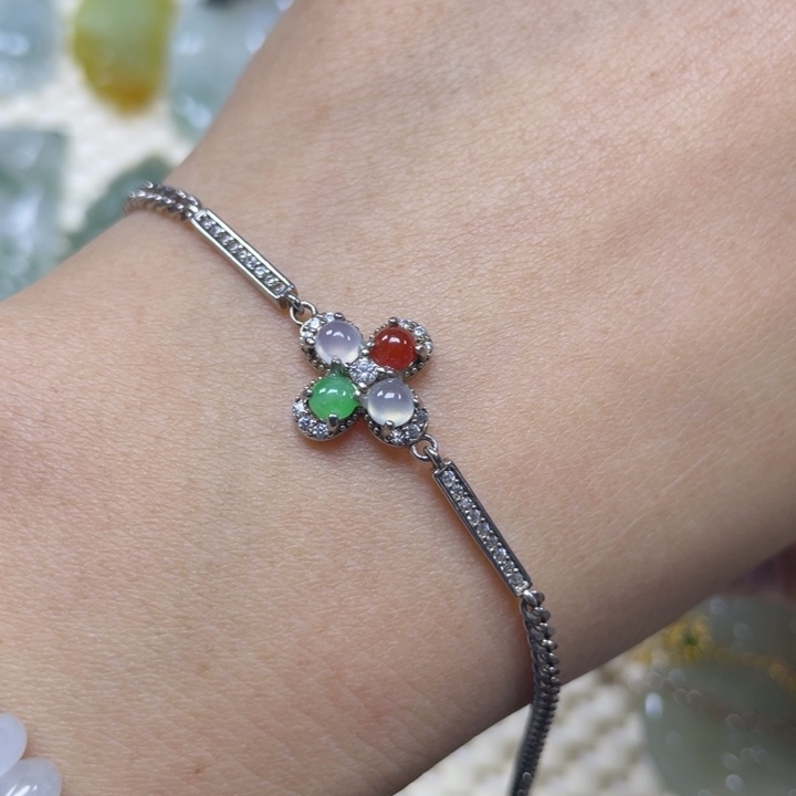 翡翠手链银S925镶嵌589999999