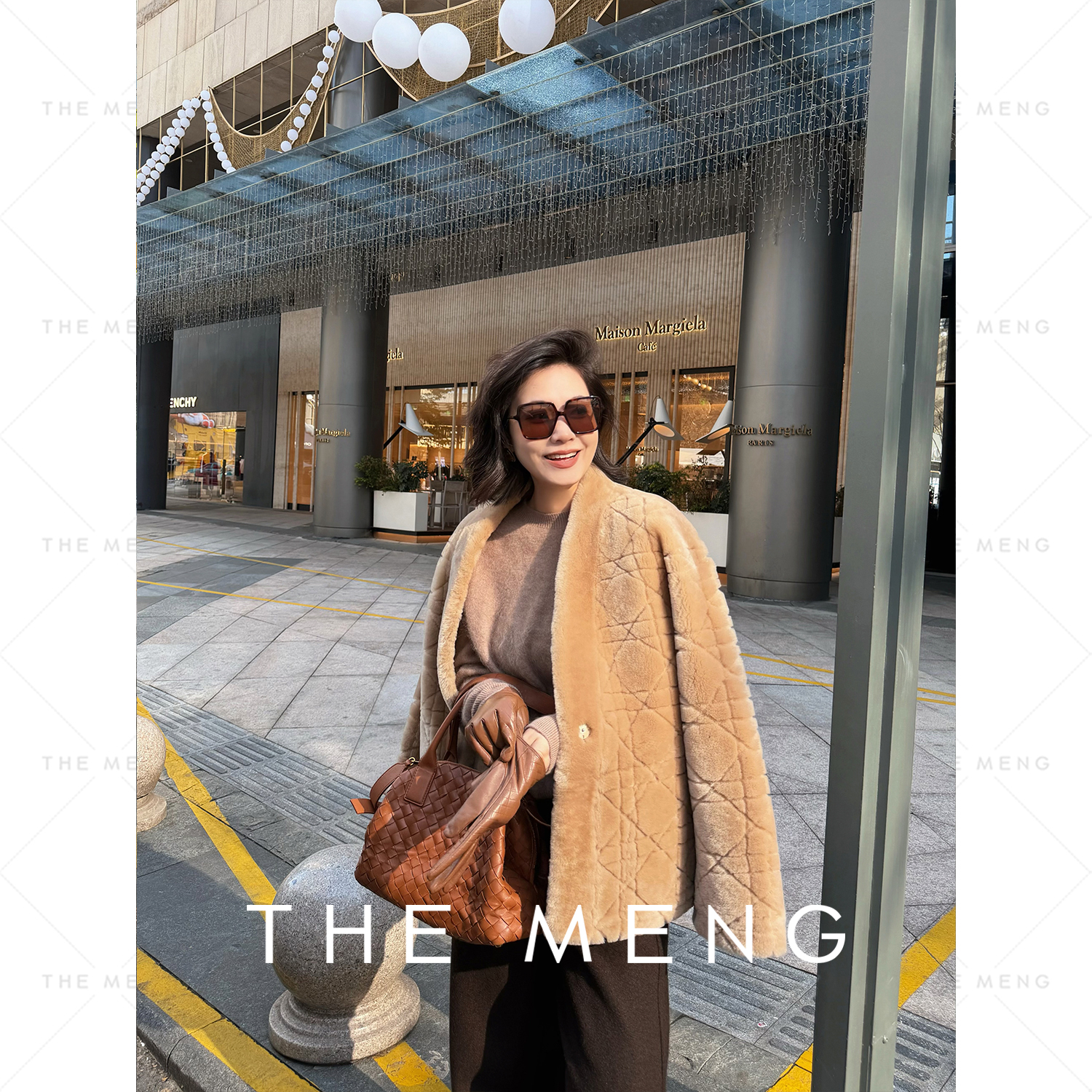 THE MENG【莫妮卡】澳洲两面穿羊皮毛一体滕格纹皮草#M254A1945 LZ