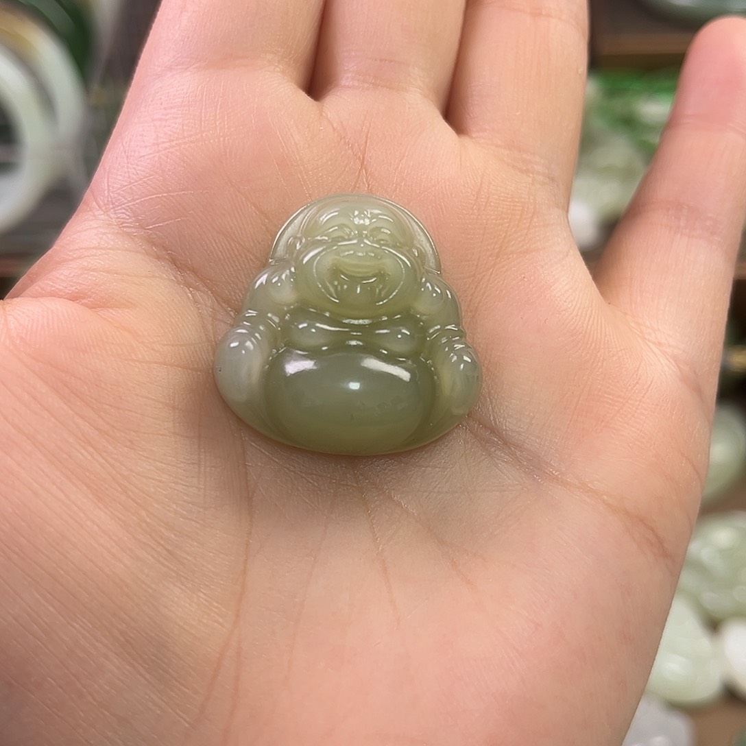 和田玉吊坠(赠链)银S925镶嵌柠***。