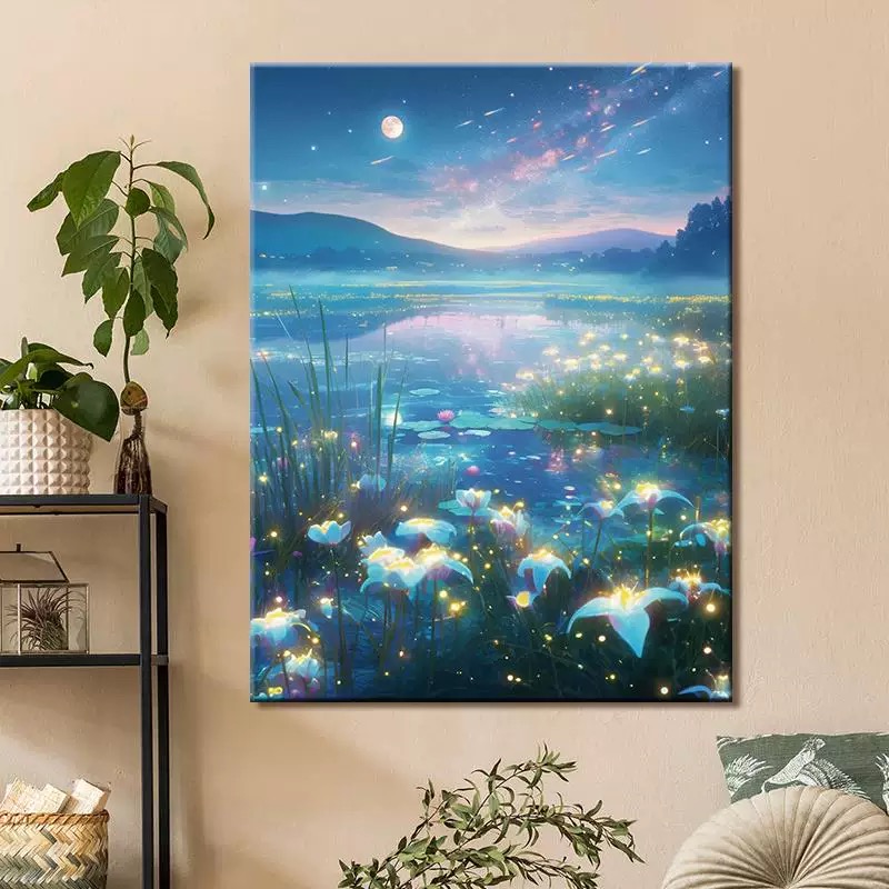 月色如画|数字油画diy真心遮盖六代颜料填色涂色手绘礼物油彩装饰