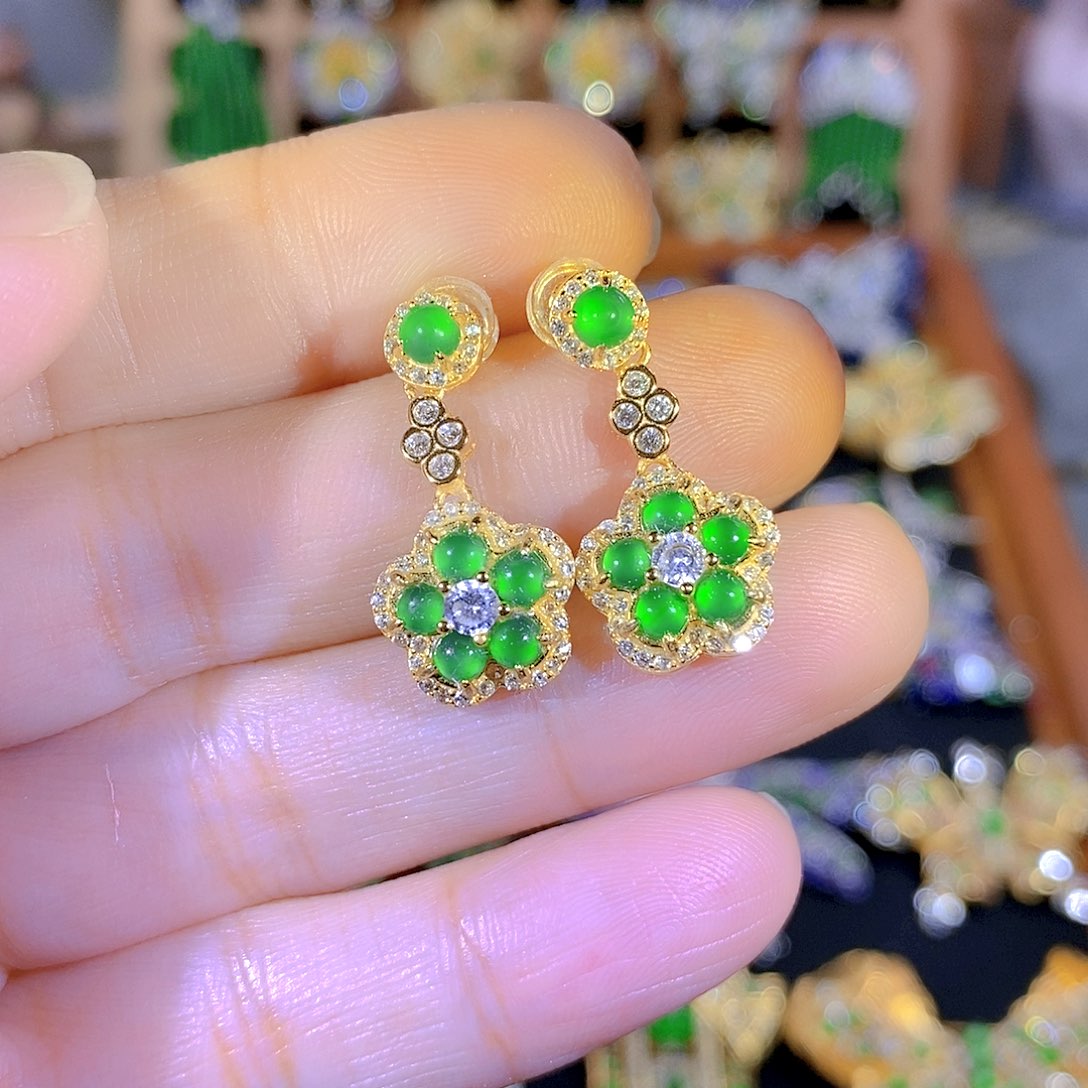 吊坠(不含链)银S925镶嵌翡翠