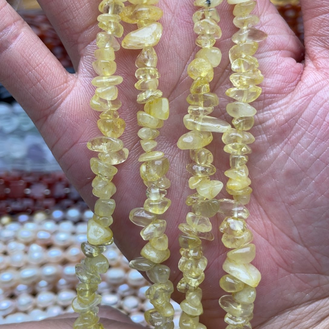 未镶嵌玛瑙/玉髓珠宝半成品黄水晶1条碎石长条