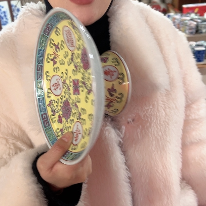 瓷片景德镇陶瓷果盘。