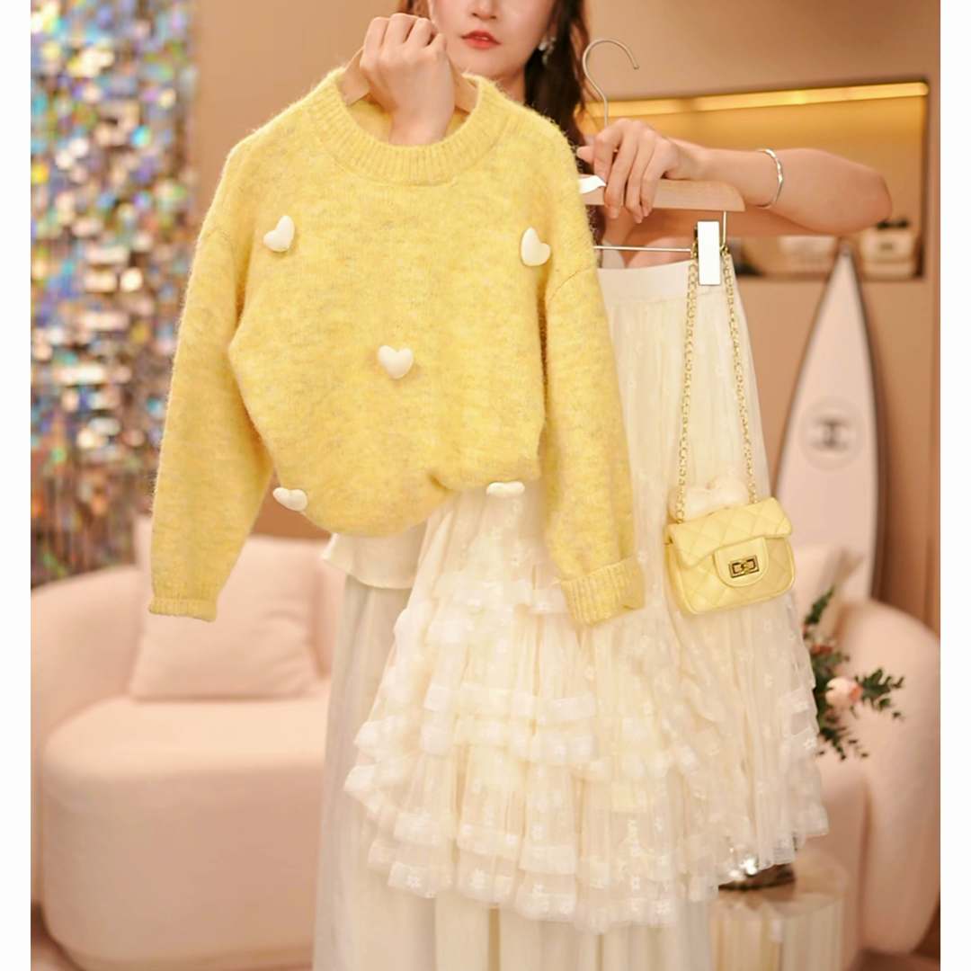 【小蛋黄-老爸自制】韩系童装2025春秋新款儿童样衣女童毛衣套装