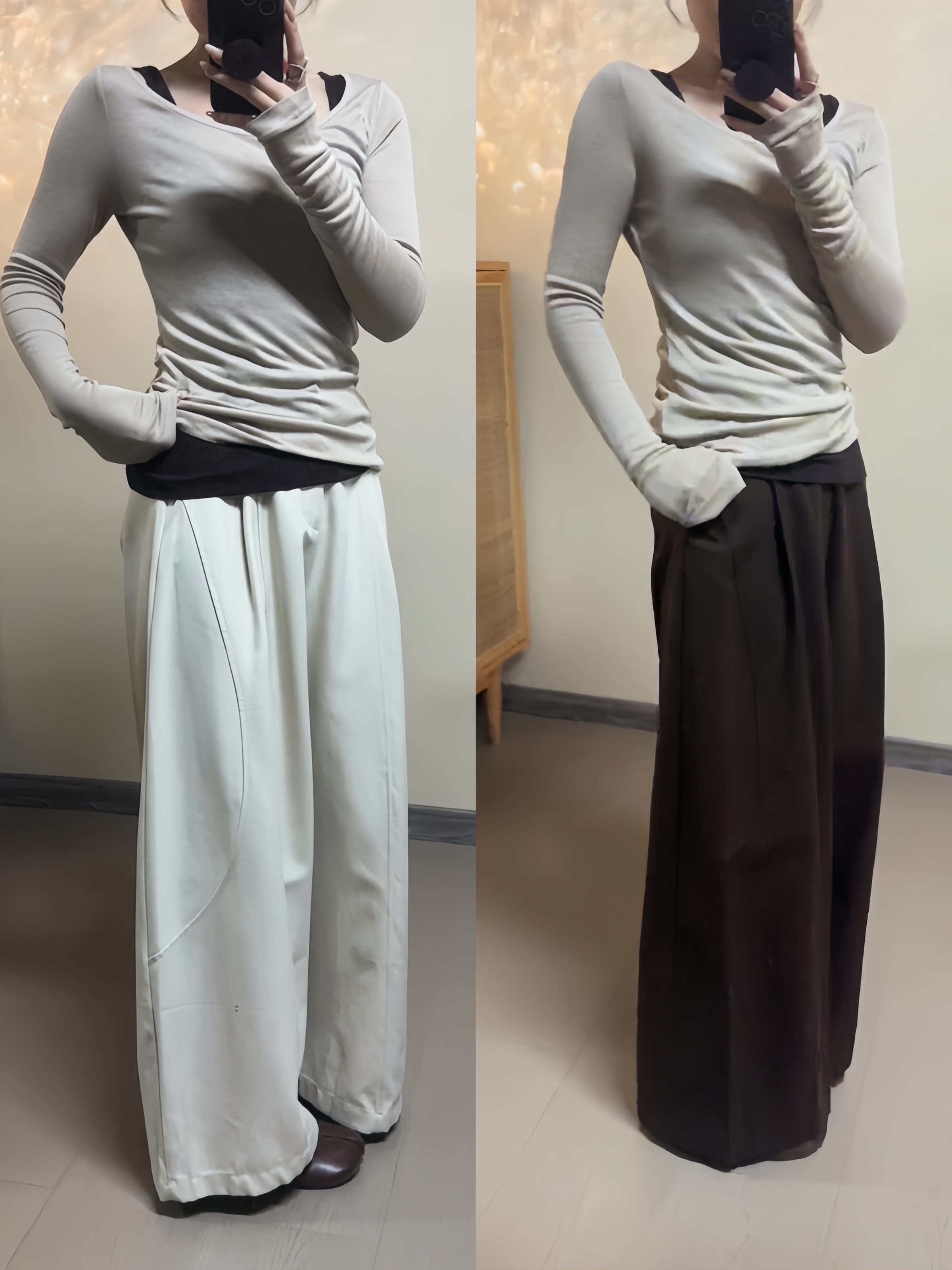 【BILU VTG】两色弯刀阔腿休闲裤BL20251042