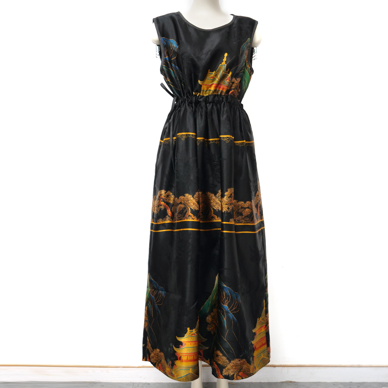 【娇娇美娇】娑尔抽绳花萝香云纱连衣裙SJ4LB03831