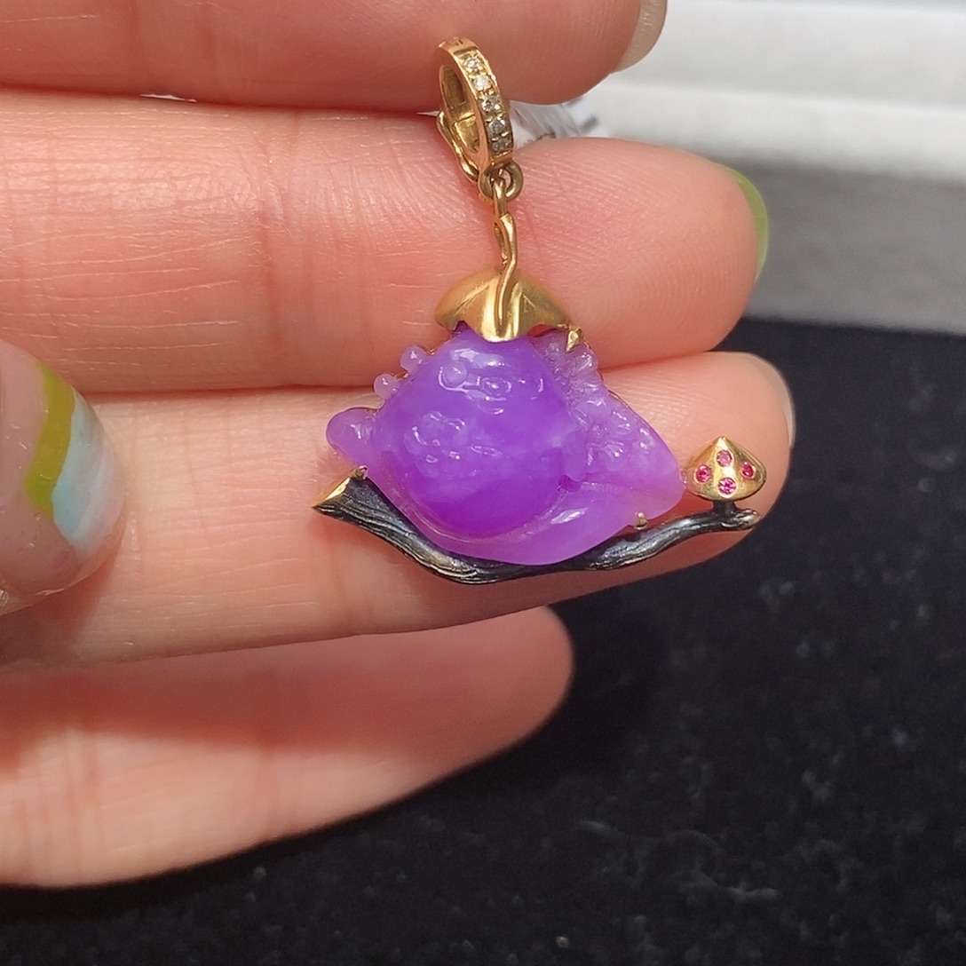 苏纪石（舒俱来）18K金镶嵌吊坠(不含链)