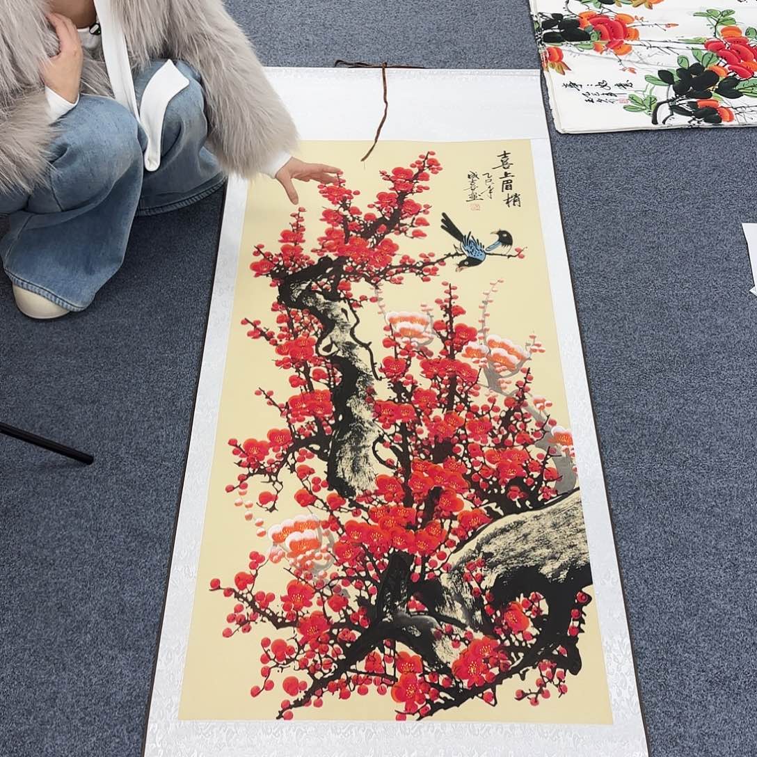 国画作品小姐姐放漏中