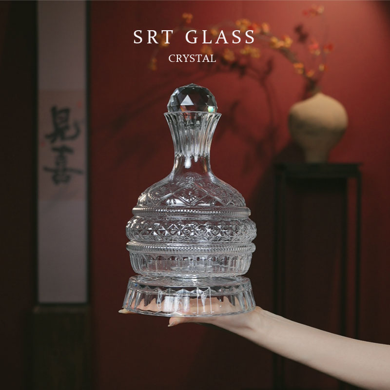 旋转红酒醒酒器葡萄酒分酒壶烈酒洋酒杯酒具礼盒装