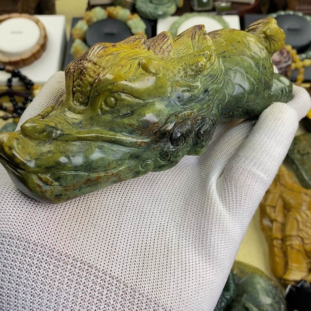 岫岩河磨玉（透闪石质玉）手把未镶嵌