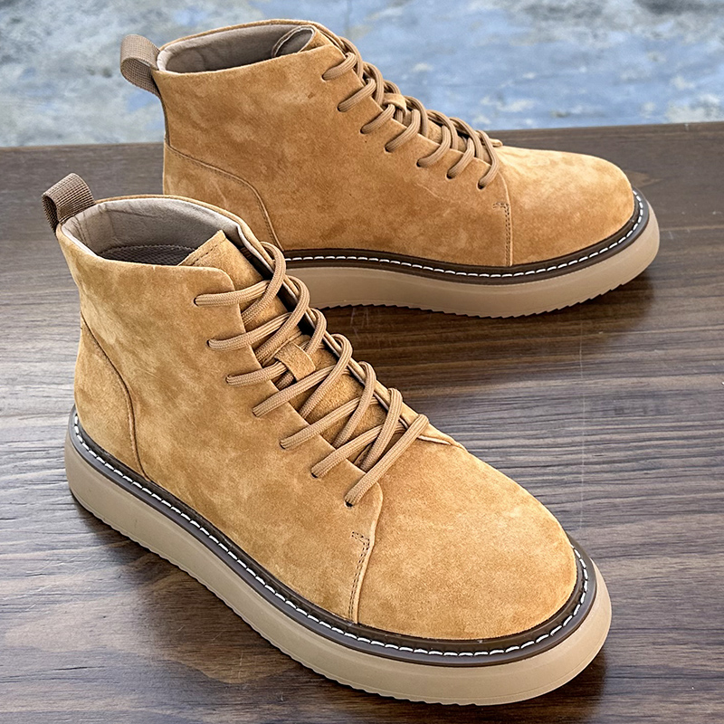 新款男士高帮马丁靴潮流百搭工装靴防滑耐磨男鞋时尚厚底鞋子休闲