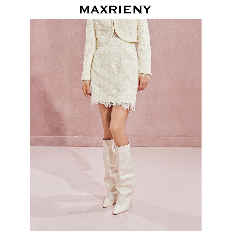 【林一专属】MAXRIENY宫廷风H型蕾丝半裙秋气质感拜年服