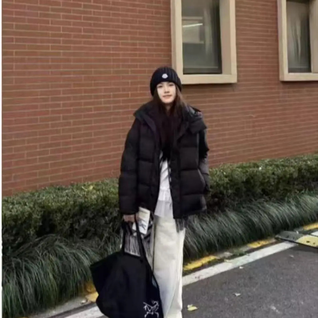 五格鹅绒收腰可拆卸帽泡芙-H