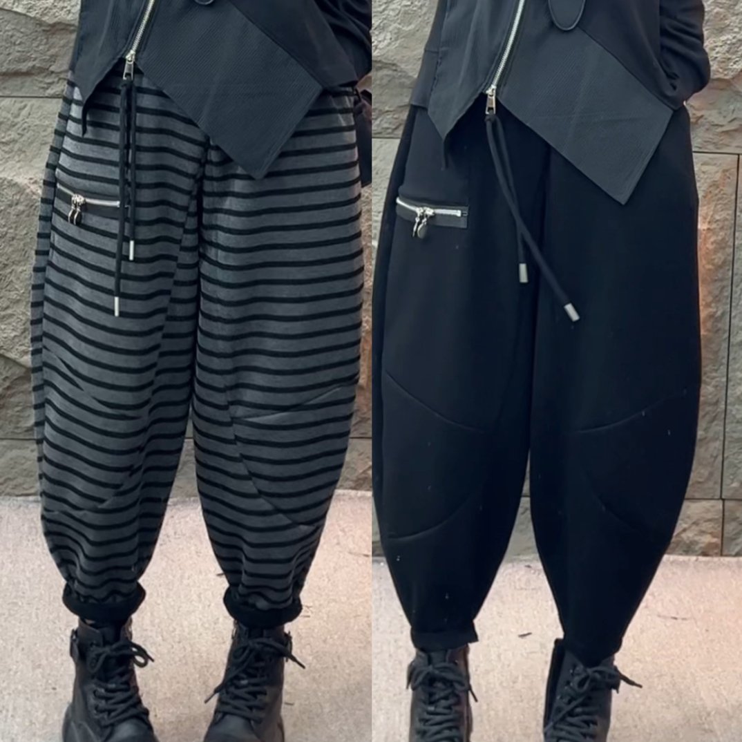 意-冬款拉链设计个性哈伦裤9412-3