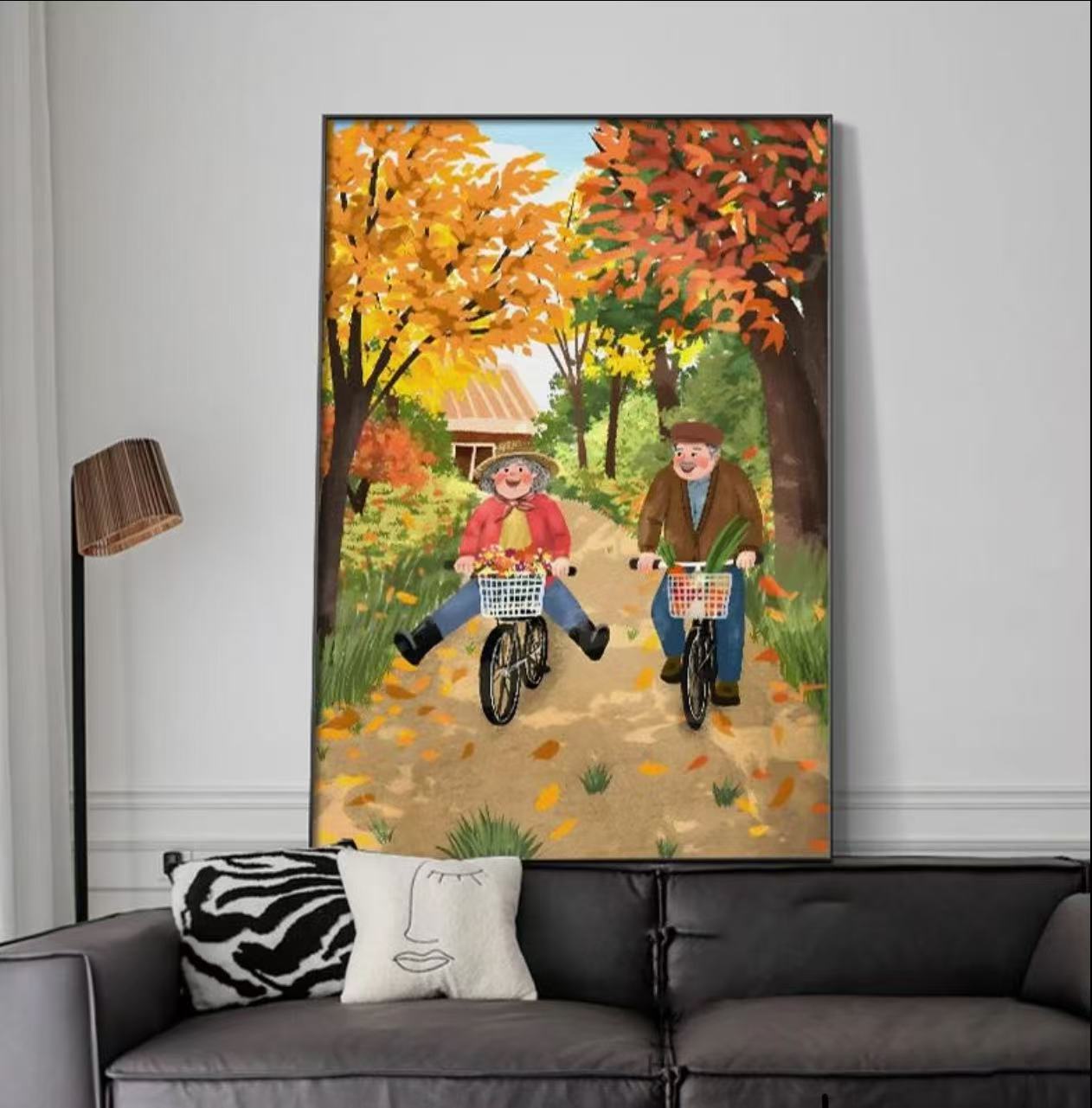 《初相识共白头》手工砂岩系列情侣温馨治愈装饰挂画6080