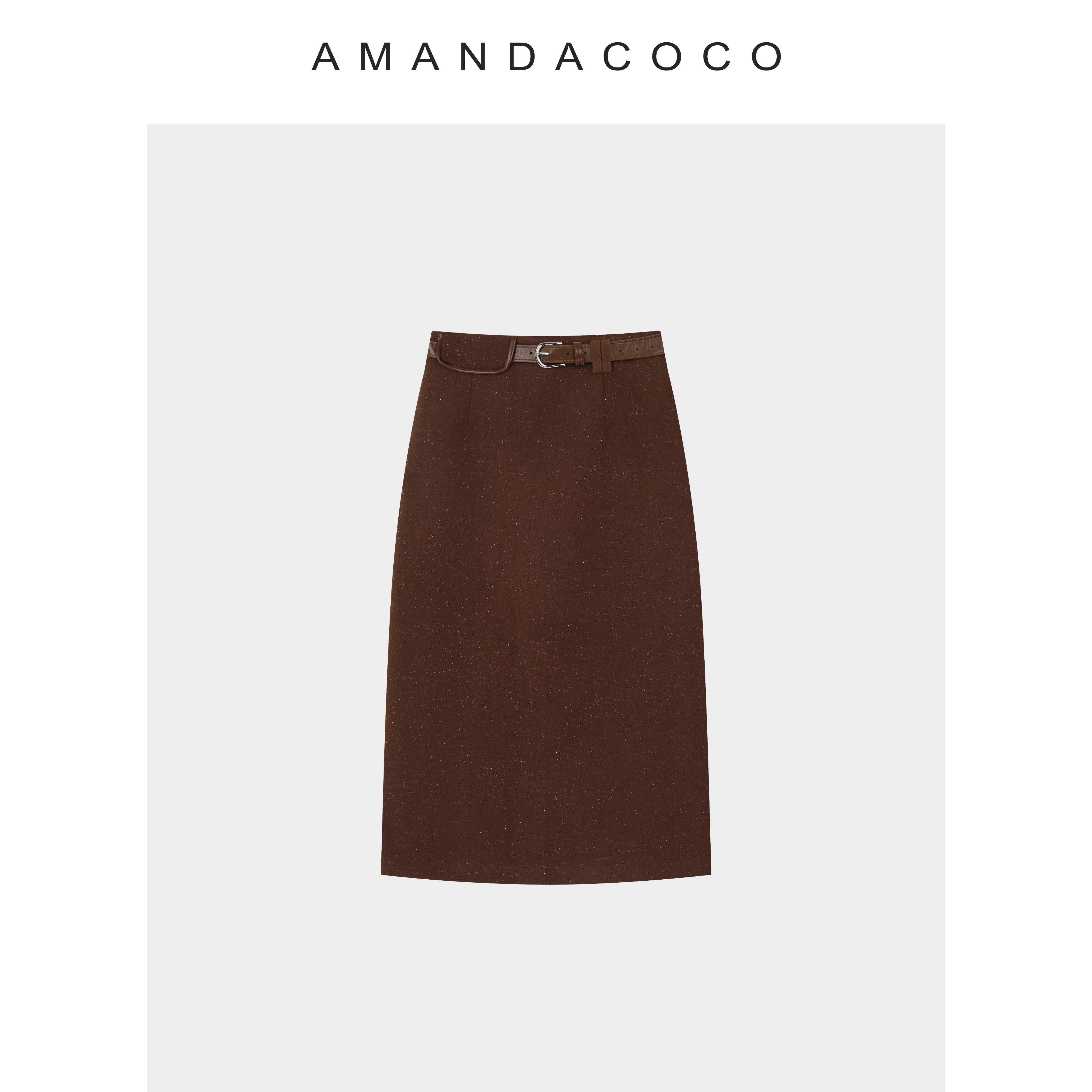 暮色格调～25秋冬法式高级感细闪高腰气质优雅毛呢半裙