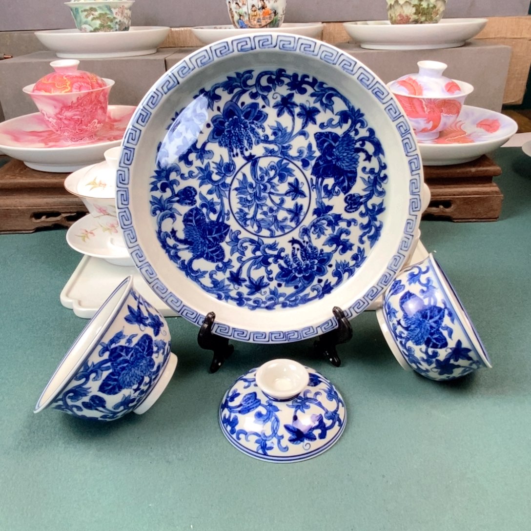 手绘西番莲三件套