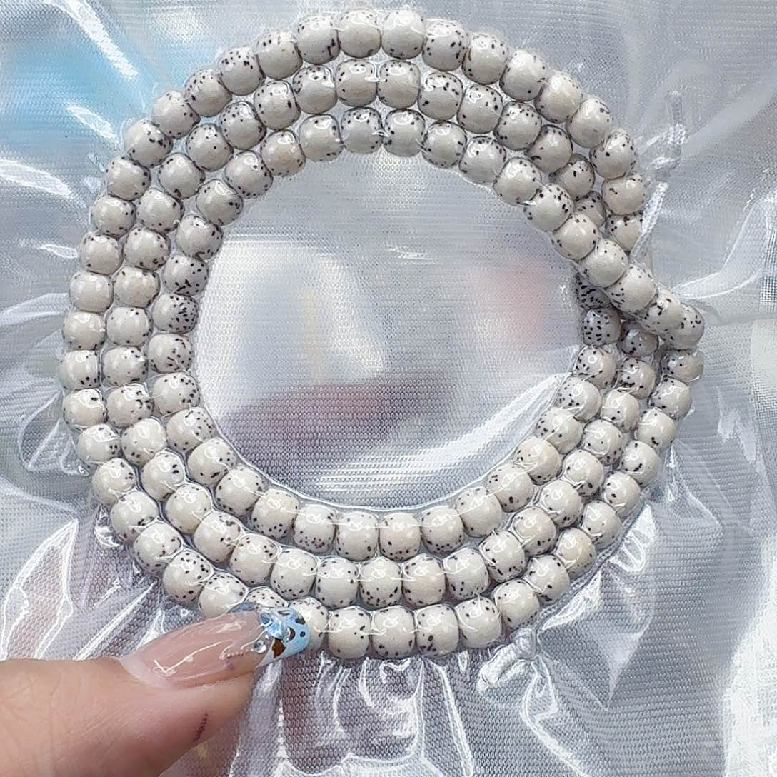 星月菩提手串314尽头半臂白星月菩提河豚76-108