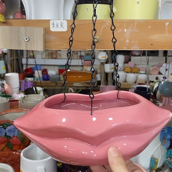 陶摆件陶盆有孔 瑕疵针孔漏釉介意勿拍外口 24*14外高9