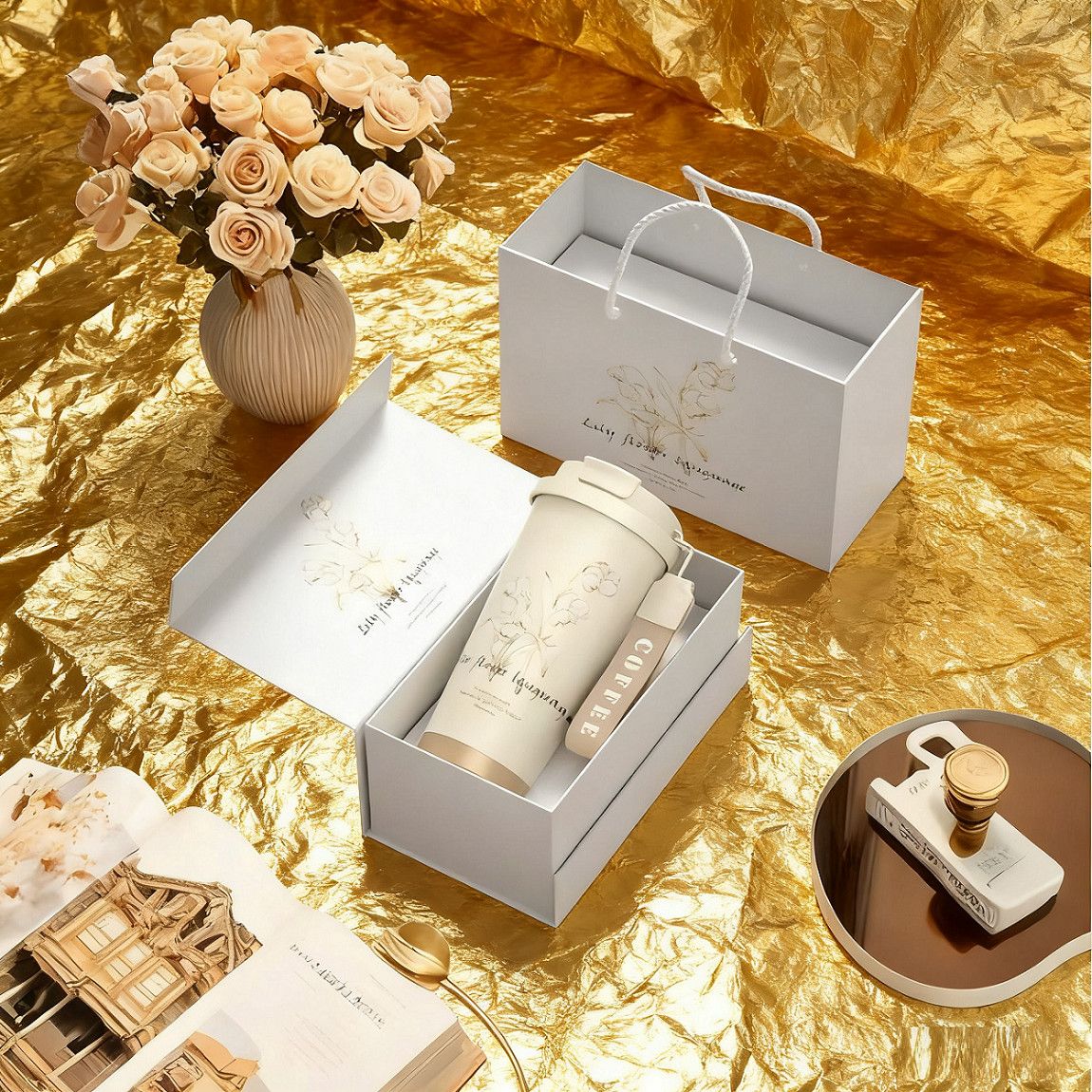 铃兰保温杯高档礼盒套装女新款高颜值儿童咖啡水杯子生日新年礼物