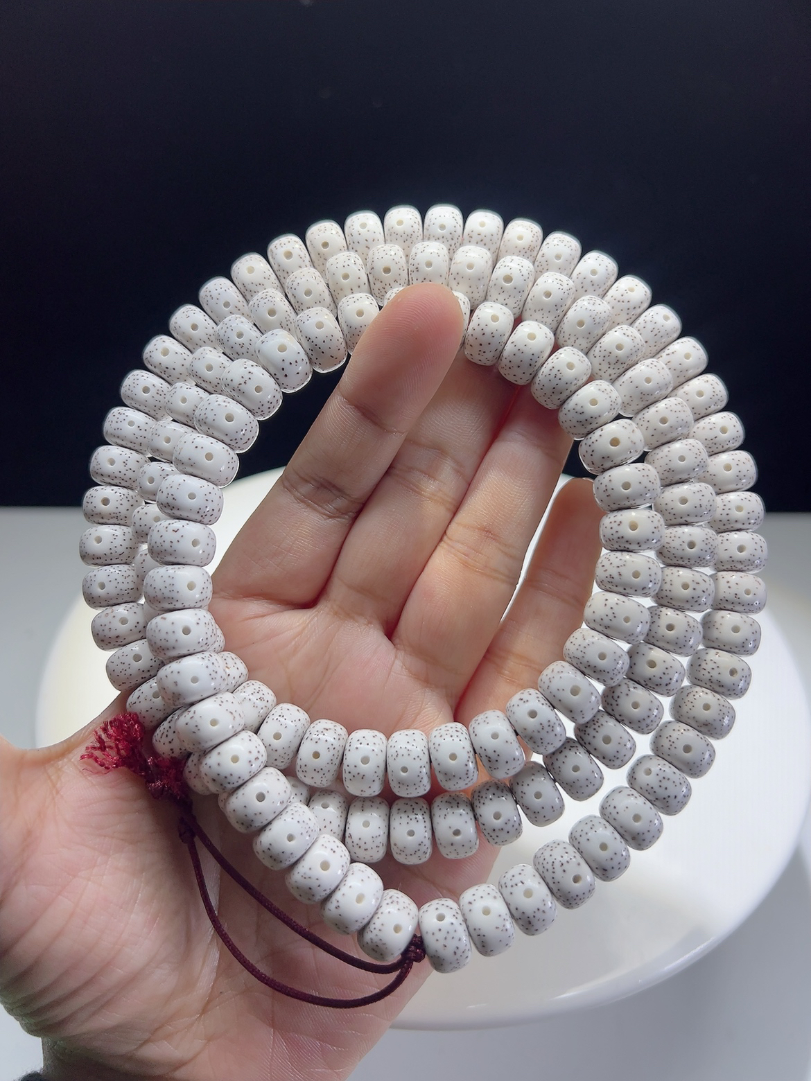 一物一图【脱脂】11.5藏桶珠，海南毛感料干磨顺白，月朗星稀针尖星。