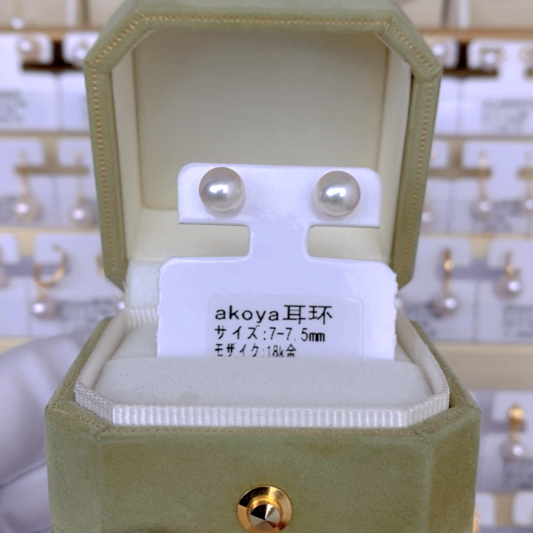 海水珍珠耳饰18K金镶嵌