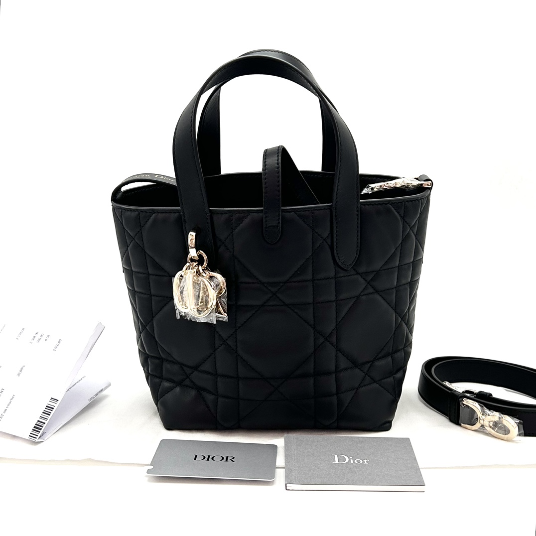 99新 DIOR/迪奥 黑金toujours竖版小号手提单肩包 86147