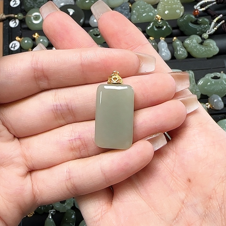 和田玉银S925镶嵌颈饰