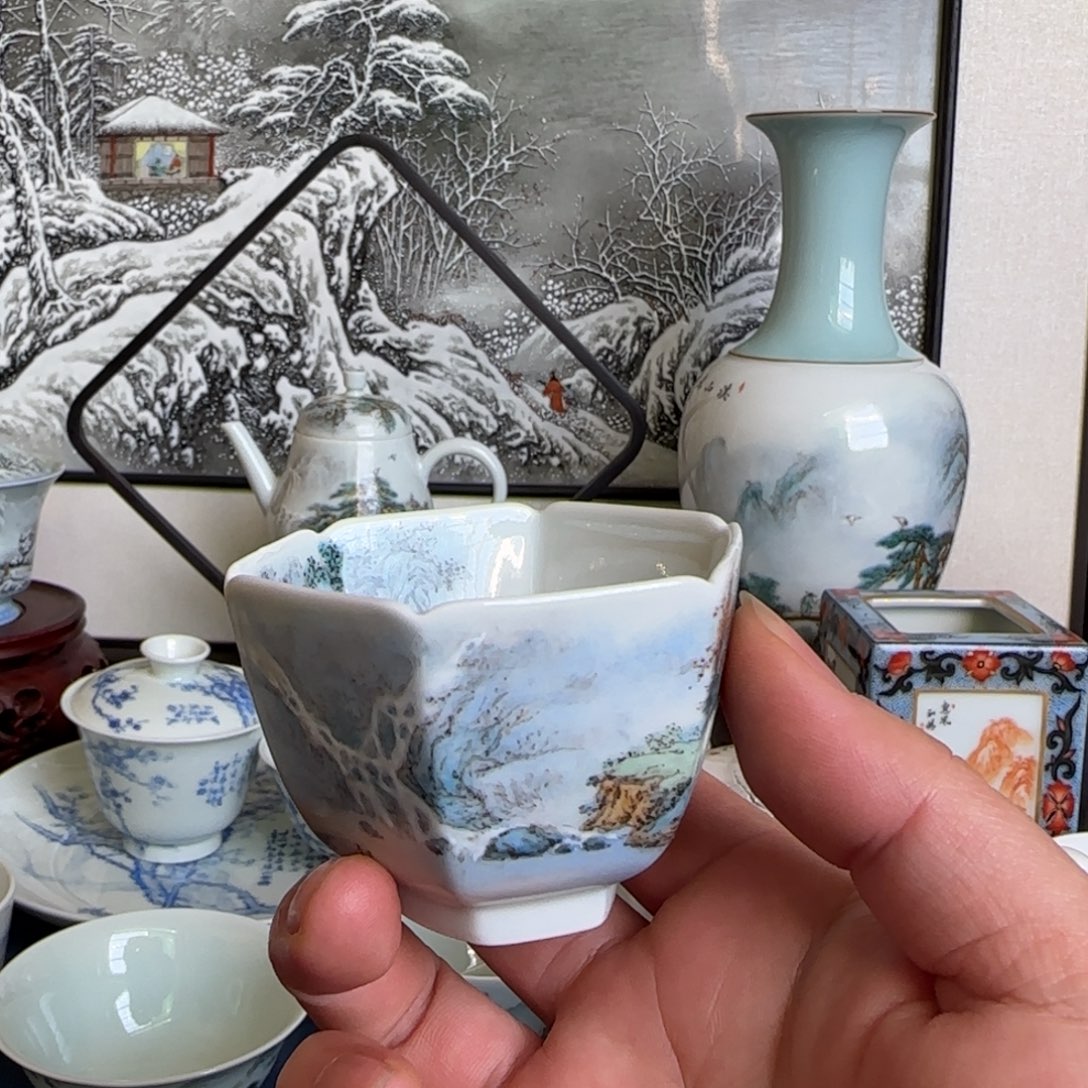 青绿山水手工手绘