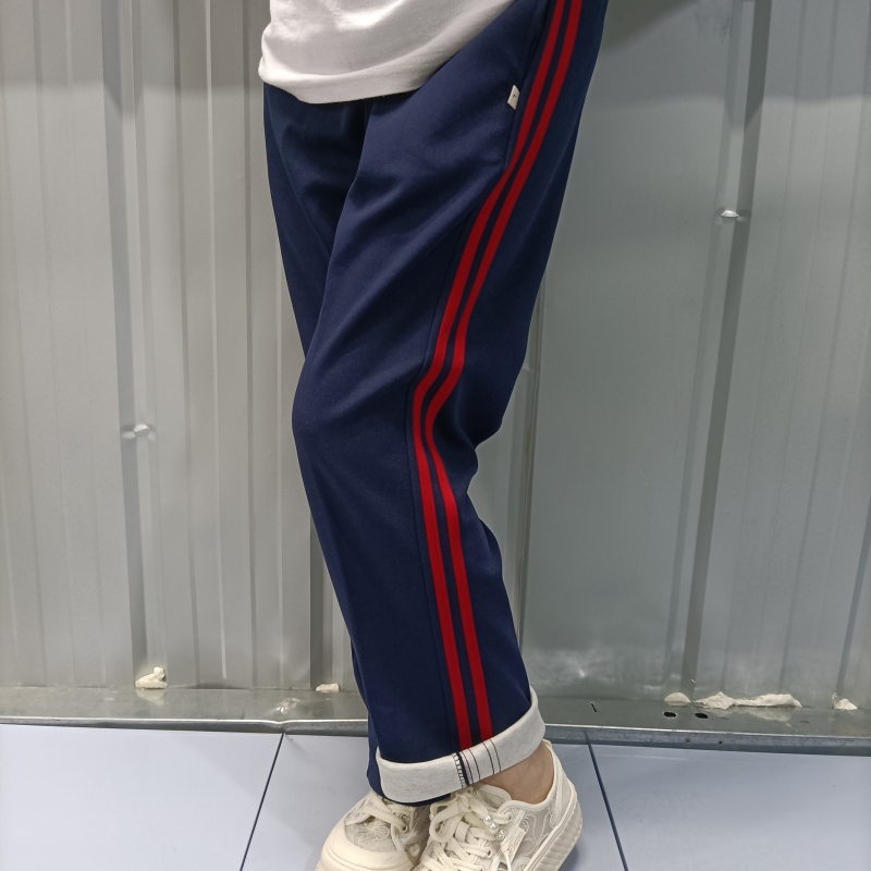 小学生精品棉料校服裤子双红杠男女中学生大码直筒藏蓝双红条校裤