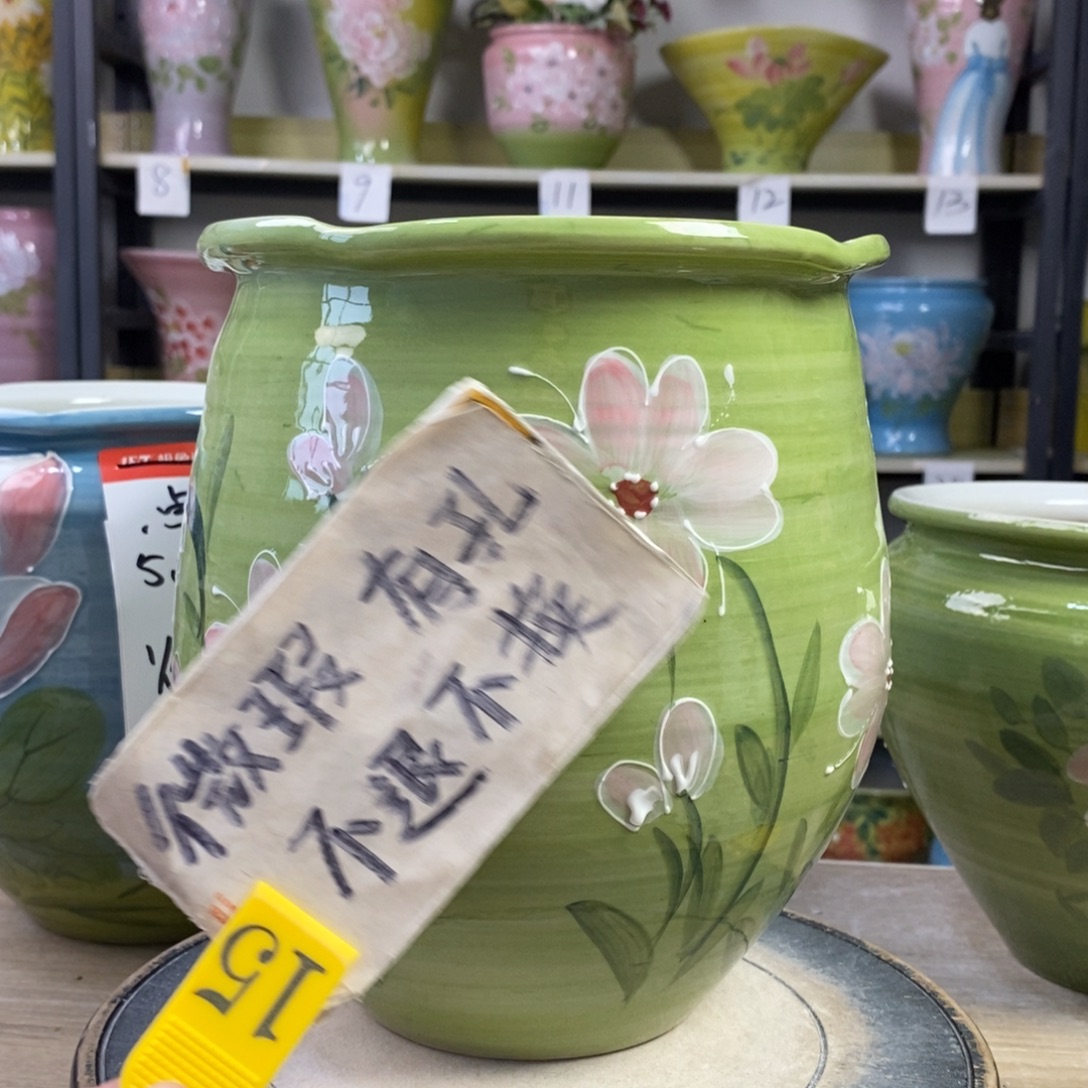 景德镇手工手绘陶瓷花盆