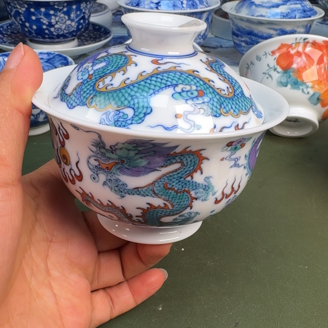 瓷景德镇纯手绘茶具圆圆268