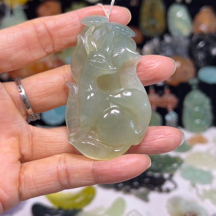 蛇纹石玉未镶嵌吊坠(赠链)