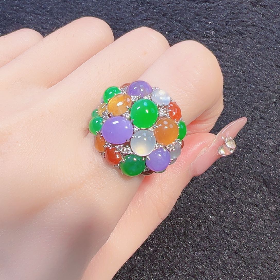 翡翠戒指18K金镶嵌《年底福利价》签收后24小时鉴赏期