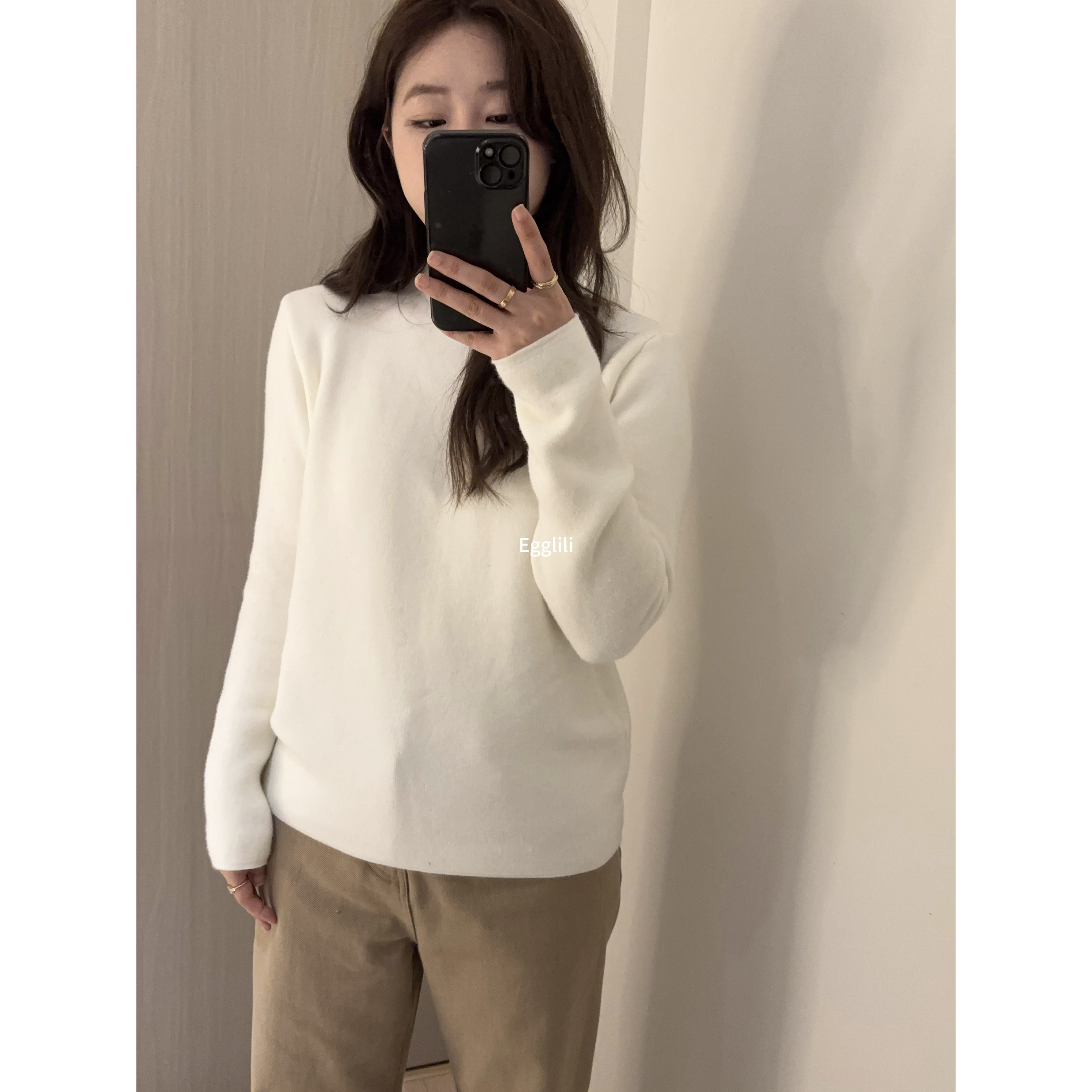 【一体绒打底】厚款中领针织衫