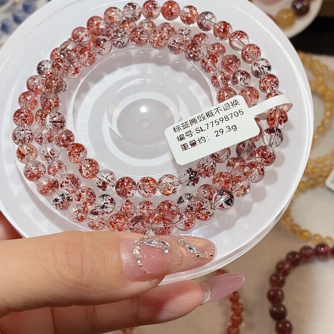 水晶手链未镶嵌樊**?金草莓